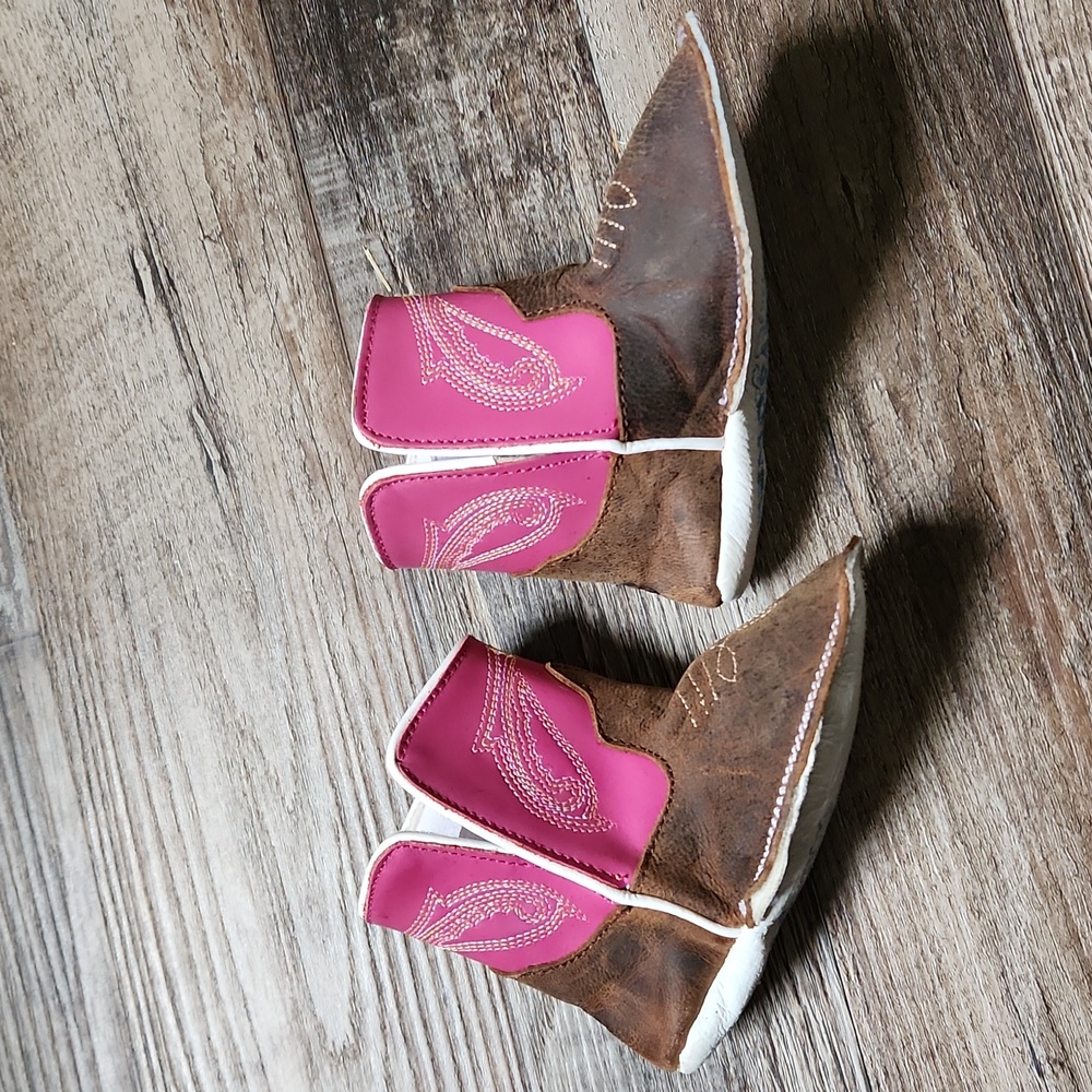 Kemosabe handmade leather baby western boots booties girl pink Kemo Sabe cowboy